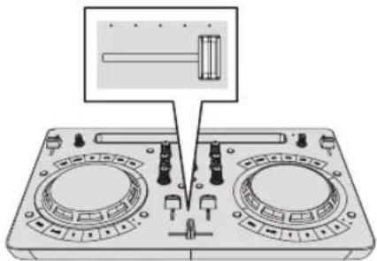 PIONEER DDJ-WEGO4-W - Placez le crossfader sur la position du côté de la platine 2 (côté droit). - 1
