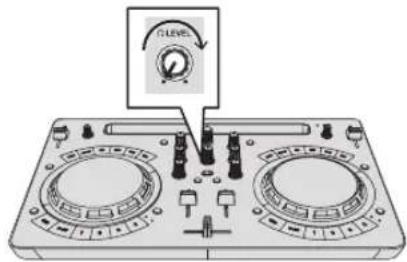 PIONEER DDJ-WEGO4-W - Tournez la commande [HEADPHONES LEVEL]. - 1