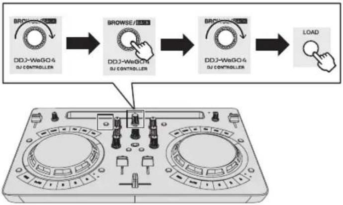 PIONEER DDJ-WEGO4-W - Chargement de morceaux sur une platine - 1