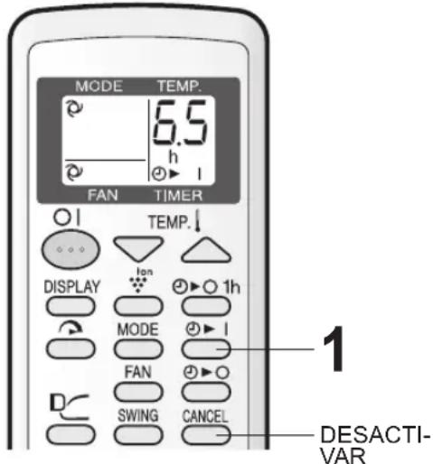 SHARP AY-AP9KR - Prima a tecla DESLIGAR POR TEMPORIZADOR ( Ⓤ▶ | ) e regule o tempo como desejar. - 2