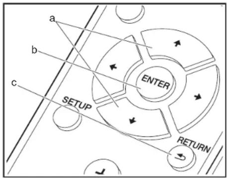 a b c ENTER SETUP RETURN