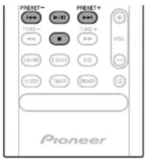 PRESET- TUNE- VOL TUNE+ VOL SOUND EADS EQ SLEEP TIME DINER OS Pioneer