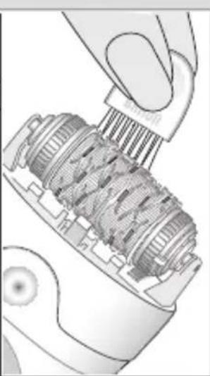Close-up illustration of a hand using a tool to interact with a mechanical component (no text or symbols visible)