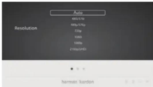 Auto 480/576p 480p/576p 720p 1080 1080p 2160p/04HD Resolution • • • harman kardon