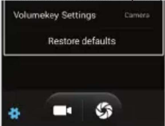 Volumkey Settings Camera Restore defaults