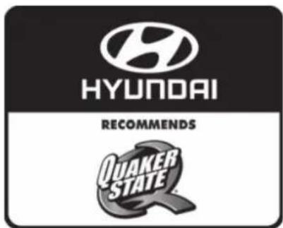 HYUNDAI RECOMMENDS QUAKER STATE