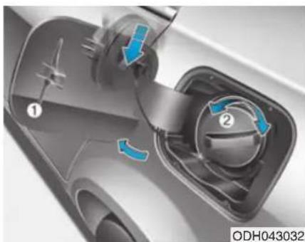 HYUNDAI Genesis (2016) - Ouverture du bouchon du réservoir d'essence - 2