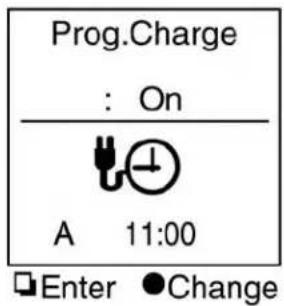 Prog.Charge : On A 11:00 Enter ●Change