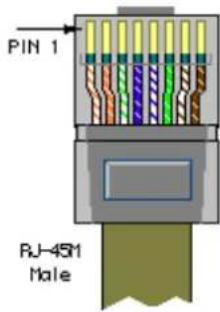 PIN 1 RJ-45M Male