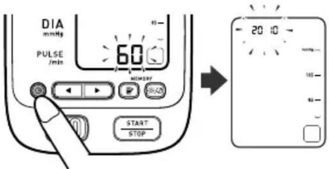DIA mmHg PULSE /min 60 MEMORY START STOP 20:10
