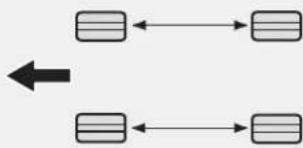 graph TD A[" "] <--> B[" "] C[" "] <--> D[" "]