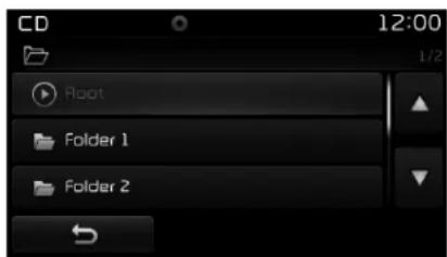 CD 12:00 Root Folder 1 Folder 2