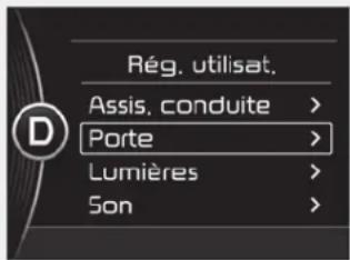 Rég. utilisat. Assis. conduite > Porte > Lumières > Son >