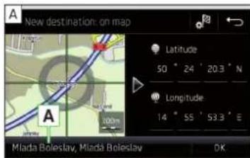 A New destination: on map Latitude 50° 24' 20.3" N Longitude: 14° 55' 53.3" E Mlada Boleslav, Mlada Boleslav DK