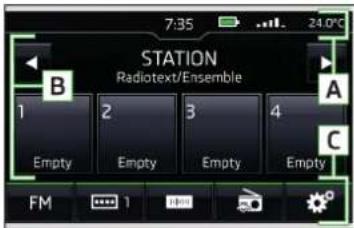 STATION Radiotext/Ensemble 7:35 24.0°C B 1 Empty 2 Empty 3 Empty 4 Empty A C FM 1 10000000000000000000000000000000000000000000000000000000000000000000000000