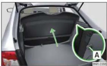 SKODA Rapid (2017) - « Position de stationnement » de la tablette du coffre à bagages - 1