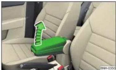 SKODA Rapid (2017) - Régler la hauteur de l'accoudoir - 1