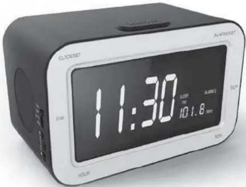 CLOCKSET ALARMSET DIME 11:30 5:00 PM 10:1.8 MWC MIN HOUR