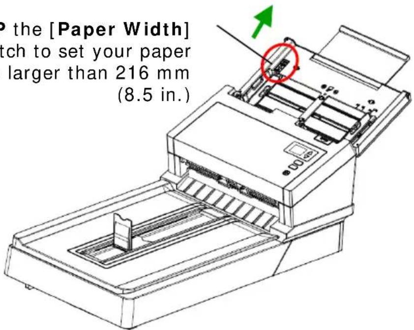 P the [Paper Width] tch to set your paper larger than 216 mm (8.5 in.)
