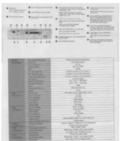 Scanned document page with Chinese text, a small diagram, and a table of contents listing items like '产品名称' and '数量'.