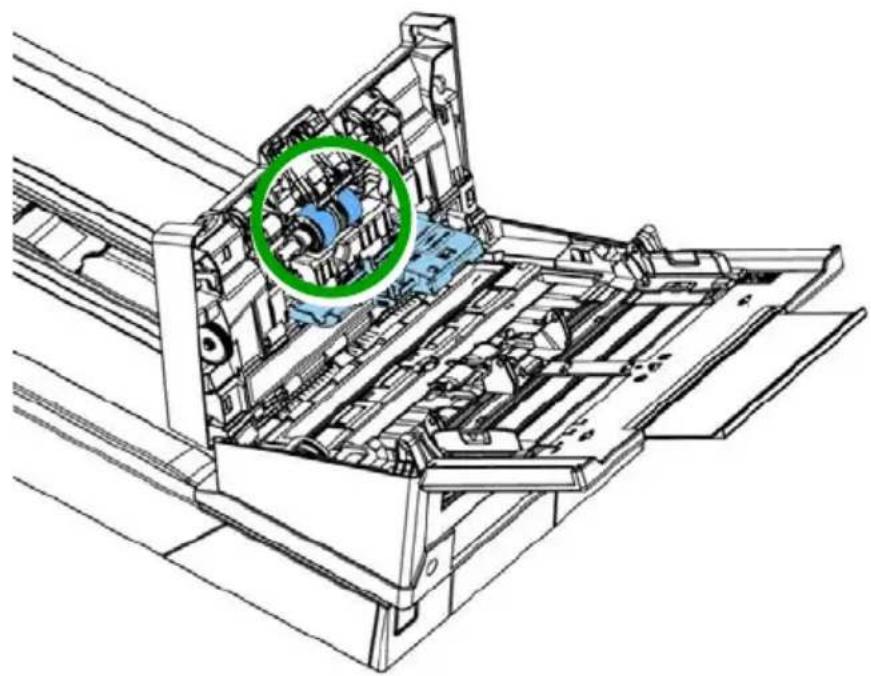 Technical line drawing of a mechanical assembly with a highlighted component (no text or symbols present)