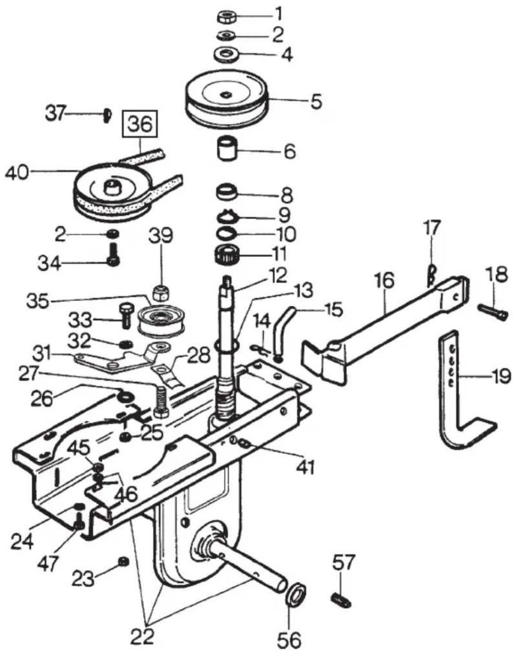 Technical diagram of a mechanical assembly with numbered parts for identification