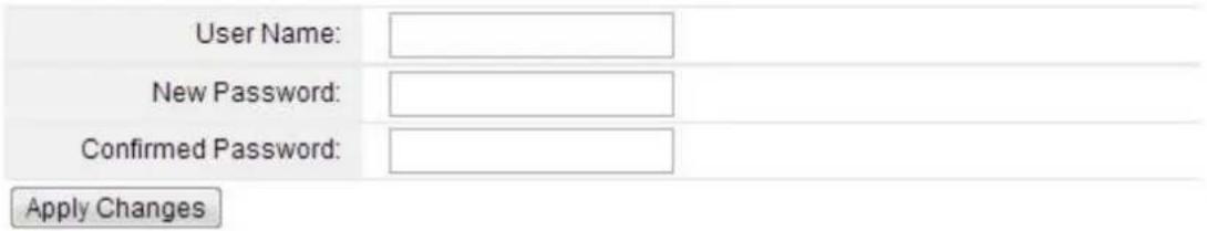 User Name: New Password: Confirmed Password: Apply Changes