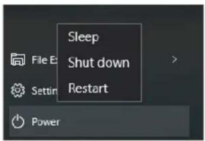 Sleep Shut down Restart File Ex Settin Power