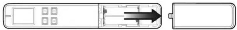 Diagram of a remote control device showing internal components and an external casing (no text or symbols)