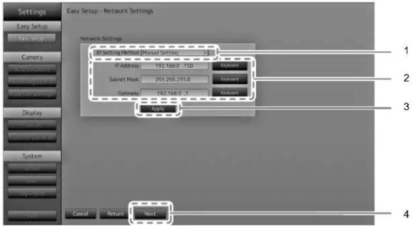 EIZO DuraVision FDF4627W-IP - Réglez les informations réseau du moniteur. - 1