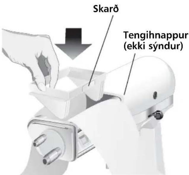 Skarð Tengihnappur (ekki sýndur)