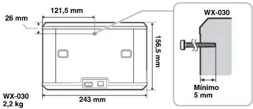 26 mm 121,5 mm 156,5 mm WX-030 2,2 kg 243 mm WX-030 Mínimo 5 mm