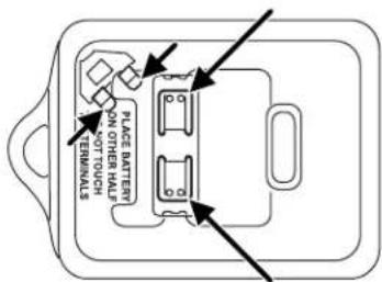 PLACE BATTERY ON OTHER HALF TERMINALS