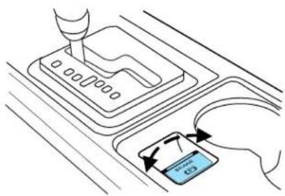 Diagram showing a hand using a device to interact with a device labeled '3.5' and a control panel, with arrows indicating interaction.