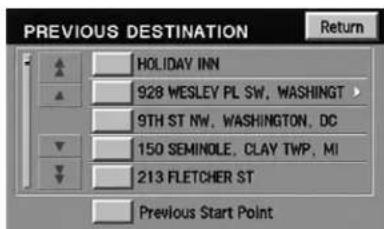 PREVIOUS DESTINATION HOLIDAY INN 928 WESLEV PL SW, WASHINGTON > 9TH ST NW, WASHINGTON, DC 150 SEMINOLE, CLAY TWP, MI 213 FLETCHER ST Previous Start Point Return