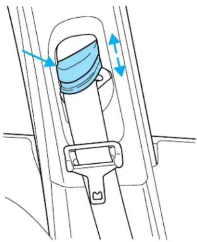 Lincoln LS (2004) - Front safety belt height adjustment - 2