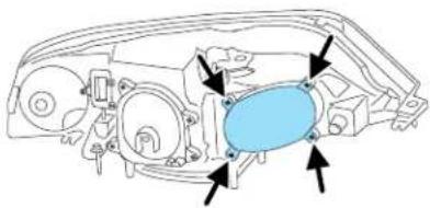 Lincoln LS (2004) - Replacing headlamp bulbs - highbeam - 1