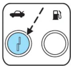 Diagram showing car, fuel, and traffic symbols with arrows indicating direction or flow