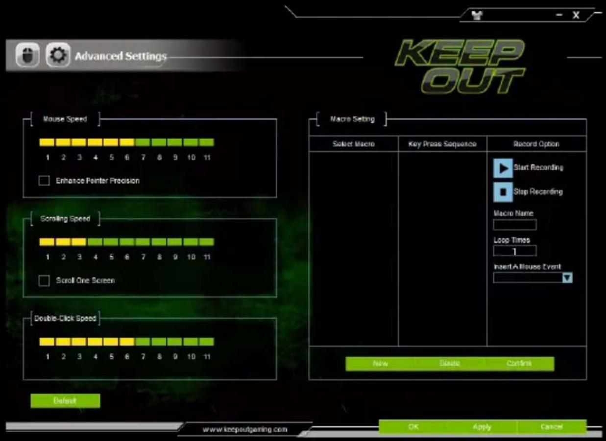 KeepOut X4Pro - Advance Settings (Ajustes avanzados) - 1