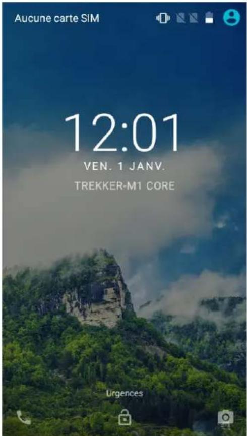 Aucune carte SIM 12:01 VEN. 1 JANV. TREKKER-M1 CORE Urgences