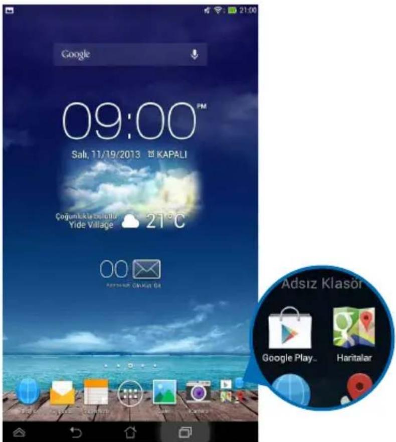 Google 09:00 PM Sali, 11/19/2013 KAPALI Çoğunklu zatıllir Yide Village 21°C 00 Adsiz Klasör Google Play... Haritalar