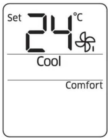 Đặt 24°C Làm mát Tiện nghi