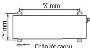 'X' mm Y' mm Chân lót caosu