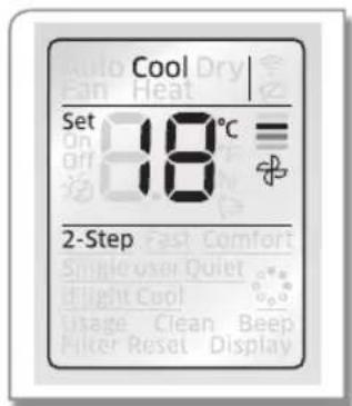Cool Set 18°C 2-Step Clean Beep Filter Reset Display