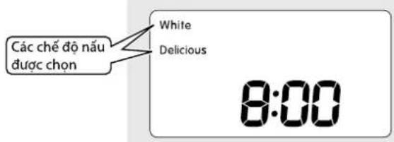 Các chế độ nâu được chọn White Delicious 8:00