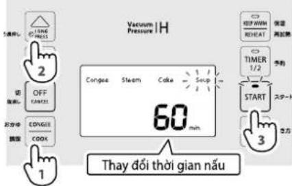 Vacuum Pressure IH Corgas Steam Coke - Soup 60 min Thay đổi thời gian nấu