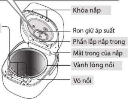 Khóa nắp Ron giữ áp suất Phấn lắp nắp trong Mặt trong của nắp Vành lòng nổi Vỏ nổi