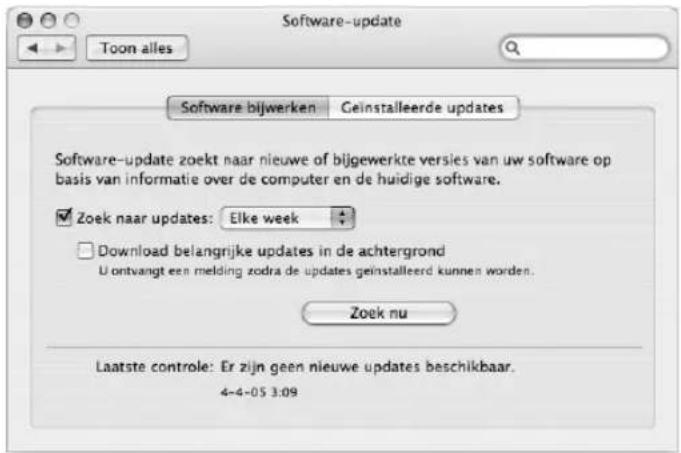 Software-update Toon alles Software bijwerken Geinstalleerde updates Software-update zoekt naar nieuwe of bijgewerkte versies van uw software op basis van informatie over de computer en de huidige software. ✓ Zoek naar updates: Elke week □ Download belangrijke updates in de achtergrond U ontvangt een melding zodra de updates geinstalleerd kunnen worden. Zoek nu Laatste controle: Er zijn geen nieuwe updates beschikbaar. 4-4-05 3:09