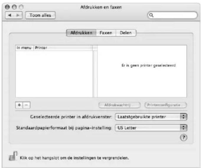 Afdrukken en faxen Toon alles Afdrukken Faxen Delen In menu Printer Er is geen printer geselecteerd + - Afdrukwachtrij Printerconfiguratie... Geselecteerde printer in afdrukvenster: Laatstgebruikte printer Standaardpapierformaat bij pagina-instelling: US Letter ? Klik op het hangslot om de instellingen te vergrendelen.
