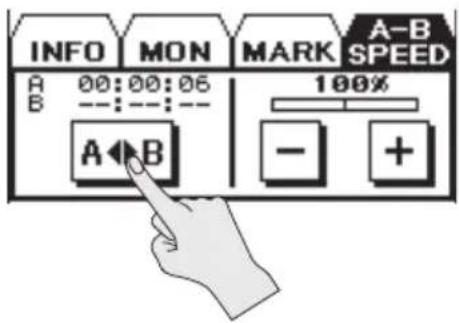INFO MON MARK A-B A 00:00:06 100% B ---:---- A B - +